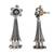 Silver plated white pearl dangler drop earrings