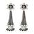 Silver plated green stone dangler drop earrings