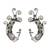 Green stones kundan swirling peacock ear cuffs