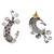Ruby red stones kundan swirling peacock ear cuffs