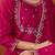 Women's Gorgeous Embroidery Work Vichitra SIlk Fabric Flared Kurta Pant and Dupatta Set
