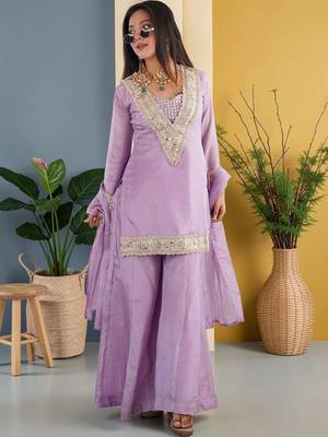 Women Regular Sequinned Kurta with Sharara & With Dupatta 2