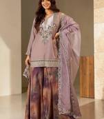 Women Ethnic Motifs Embroidered Regular Thread Work Kurta with Sharara & With Dupatta