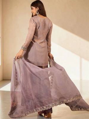 Women Ethnic Motifs Embroidered Regular Thread Work Kurta with Sharara & With Dupatta 4