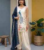 Women Ethnic Motifs Embroidered Regular Kurta with Patiala & With Dupatta