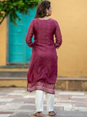 Women Ethnic Motifs Printed Regular Chanderi Silk Kurta with Trousers & With Dupatta 4
