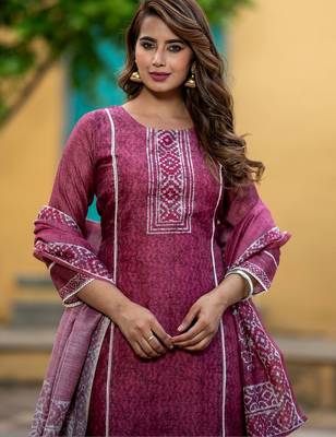 Women Ethnic Motifs Printed Regular Chanderi Silk Kurta with Trousers & With Dupatta 5