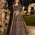 Black embroidered net semi stitched anarkali suit