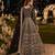 Black embroidered net semi stitched anarkali suit
