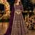 Purple embroidered net semi stitched anarkali suit