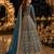 Teal embroidered net semi stitched anarkali suit