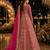 Rani pink embroidered net semi stitched anarkali suit
