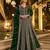 Dark green georgette embroidered semi stitched salwar suit