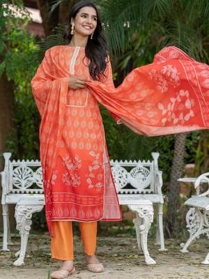 Women Ethnic Motifs Printed Regular Kurta with Trousers & With Dupatta 2