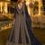 Navy blue georgette embroidered semi stitched salwar suit