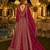 Dark pink georgette embroidered semi stitched salwar suit