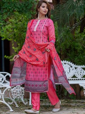 Women Ethnic Motifs Printed Regular Kurta with Trousers & With Dupatta 2