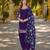 Purple premium embroidered roman silk semi stitched salwar suit