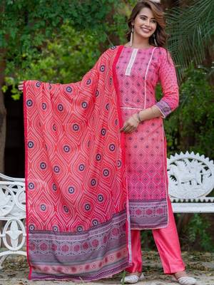 Women Ethnic Motifs Printed Regular Kurta with Trousers & With Dupatta 6