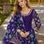 Purple premium embroidered roman silk semi stitched salwar suit