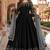 Black embroidered adda silk semi stitched anarkali suit