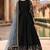 Black embroidered adda silk semi stitched anarkali suit