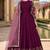 Purple embroidered adda silk semi stitched anarkali suit