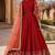 Red embroidered adda silk semi stitched anarkali suit