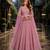 Lavender embroidered net semi stitched anarkali suit