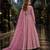Lavender embroidered net semi stitched anarkali suit
