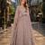 Purple embroidered net semi stitched anarkali suit