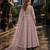 Purple embroidered net semi stitched anarkali suit