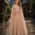 Peach embroidered net semi stitched anarkali suit