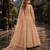 Peach embroidered net semi stitched anarkali suit