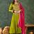 Women's Gorgeous Embroidery Work Vichitra Silk Fabric Flared Kurta Pant and Dupatta Set