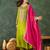 Women's Gorgeous Embroidery Work Vichitra Silk Fabric Flared Kurta Pant and Dupatta Set