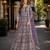 Lavender embroidered net semi stitched anarkali suit