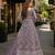 Lavender embroidered net semi stitched anarkali suit
