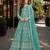 Sea green embroidered net semi stitched anarkali suit
