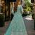 Sea green embroidered net semi stitched anarkali suit