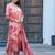 Women Floral Printed Regular Beads and Stones Chanderi Silk Kurta with Trousers & With Dupatta