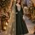 Black embroidered jacquard chanderi semi stitched anarkali suit
