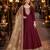 Purple embroidered jacquard chanderi semi stitched anarkali suit