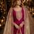 Rani pink embroidered jacquard chanderi semi stitched anarkali suit