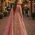 Peach embroidered net semi stitched anarkali suit