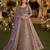 Purple embroidered net semi stitched anarkali suit
