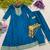 Dark-teal silk blend embroidered kurta set