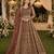Coffee embroidered net semi stitched anarkali suit