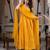 Yellow silk blend lace kurta set