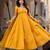 Yellow silk blend lace kurta set
